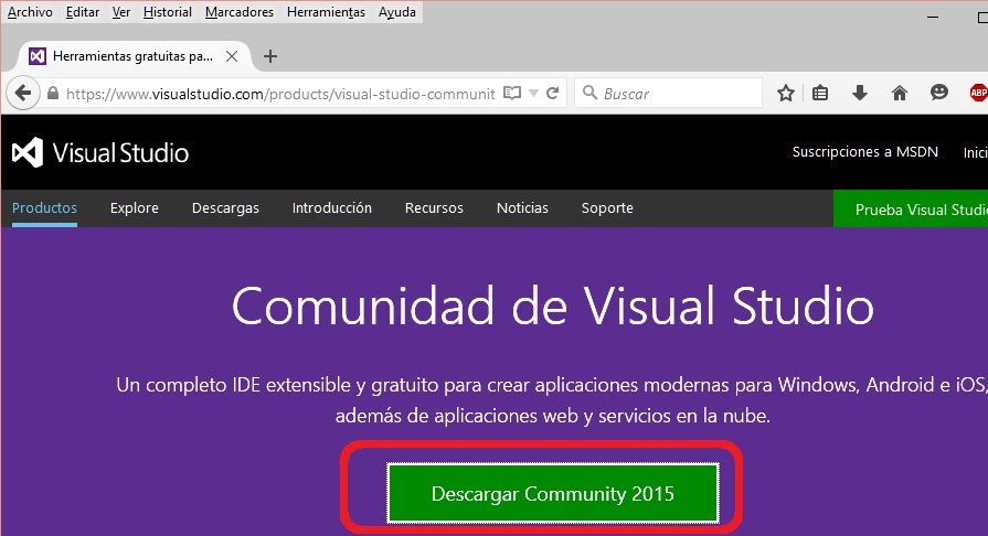 entorno del visual Studio