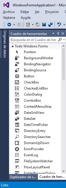 Cuadro de herramientas Windows Forms