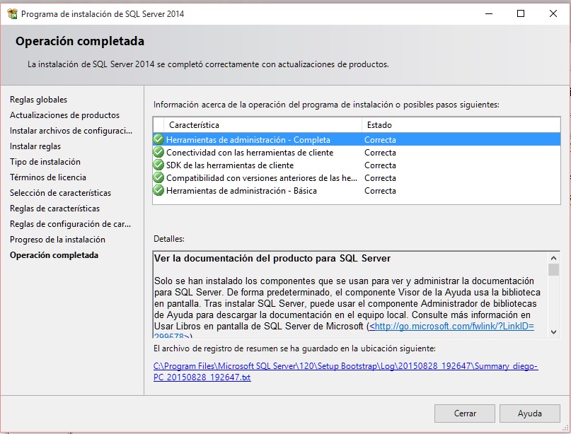 instalacin del SQL Server Management Studio