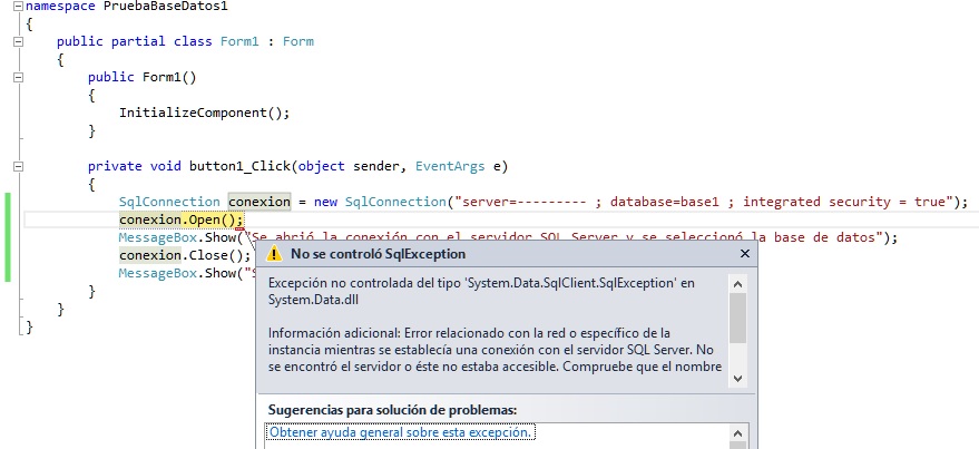 error SqlConnection SQL Server