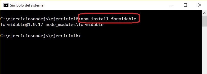 npm install formidable