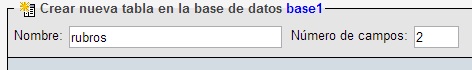 creación de una tabla con PhpMyAdmin