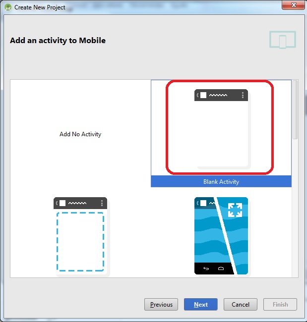 proyecto blank activity Android Studio