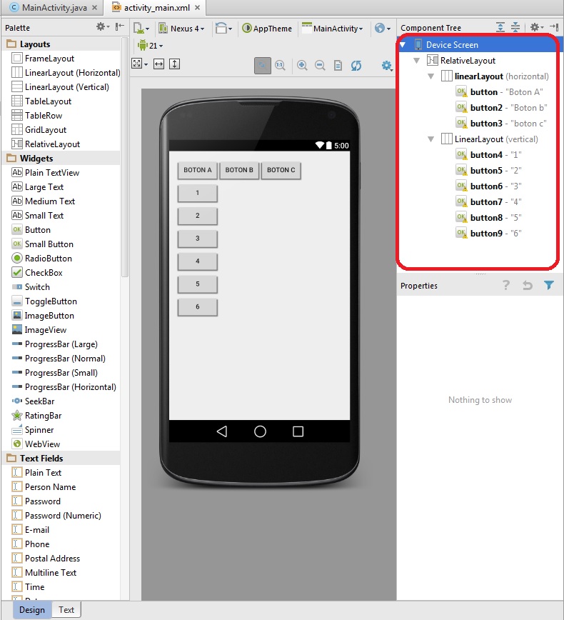 LinearLayout multiples